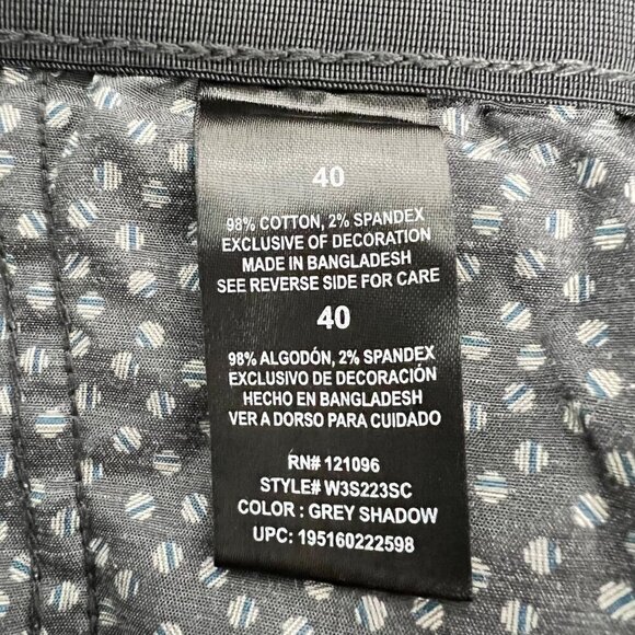 WP Waterproof Men’s Charcoal Flat Front Shorts Size 40 Waist Pockets - Picture 9 of 9